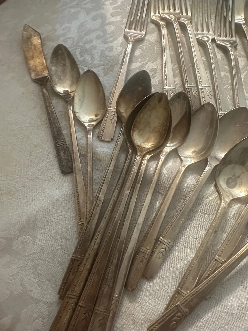 Vintage Oneida Prestige Plate Grenoble Silver plate Flatware 47 Pieces
